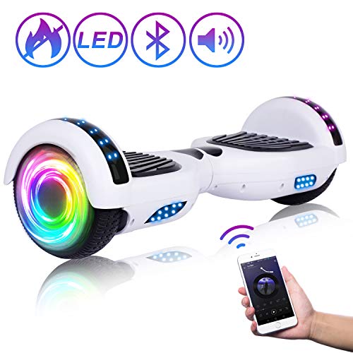 SISIGAD Hoverboard 6.5” Self Balancing Scooter with Colorful LED Wheels...