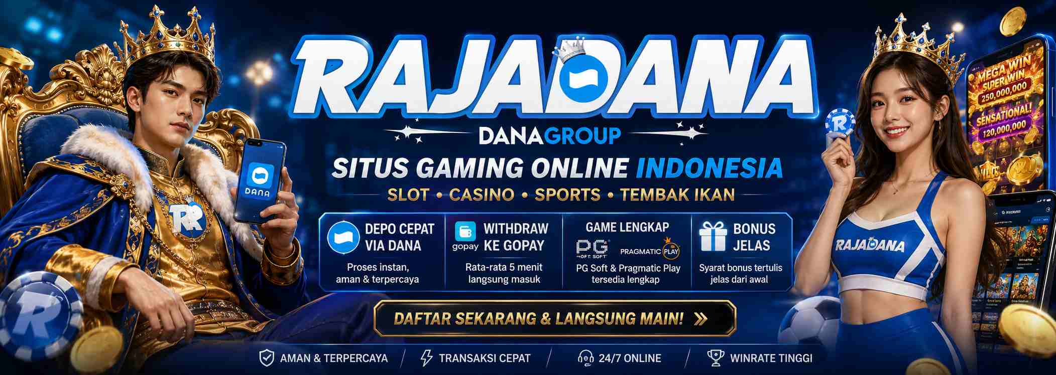 Rajadana Dana Group - Withdraw ke GoPay 5 Menit, Game PG Soft & Pragmatic